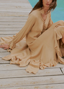 Шелковое платье с воланами фото 693