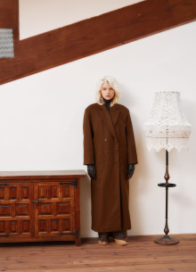 Пальто двубортное из итальянской шерсти в длине макси  фото 1233085