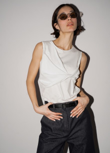 Топ с драпировкой лифа с перекрутом фото 1232484