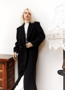 Пальто двубортное в длине макси из итальянской шерсти  фото 1233098