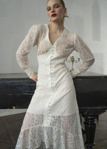 Платье миди с корсетным лифом и акцентными манжетами фото 1232537