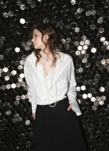 Рубашка с высокими манжетами из шелка фото 1232154