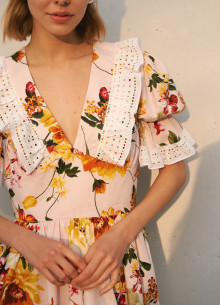 Платье в эксклюзивном цветочном принте с шитьем фото 846759