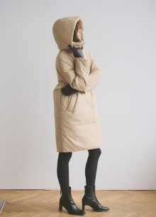 Пальто с капюшоном в длине выше колена фото 1233127