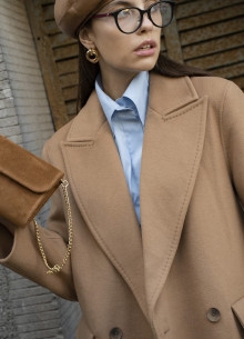 Пальто дабл двубортное на 2 пуговицы  фото 1233021