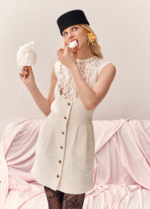 Платье твидовое с итальянским кружевом фото 1233222