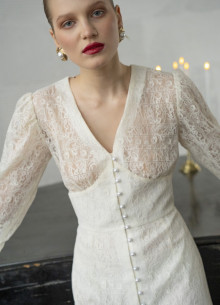 Платье миди с корсетным лифом и акцентными манжетами фото 1232538