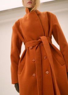 Пальто двубортное из итальянской шерсти в длине макси  фото 1233090