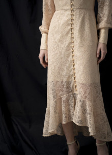 Платье миди с корсетным лифом и акцентными манжетами фото 1232532