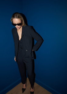 Жакет однобортный прямого силуэта в полоску фото 312