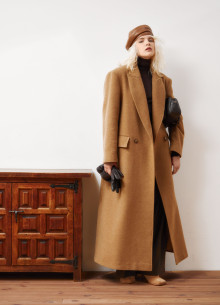 Пальто двубортное в длине макси из итальянской шерсти и кашемира фото 1233095