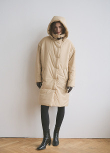 Пальто с капюшоном в длине выше колена фото 1233129