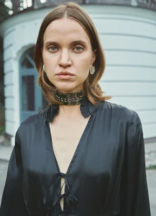 Шелковое платье с воланами фото 1233577
