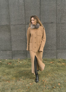 Однобортное пальто в длине макси  фото 1040