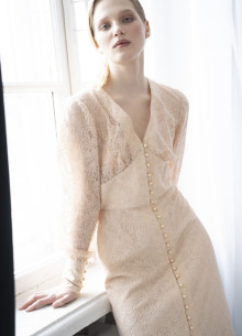 Платье миди с корсетным лифом и акцентными манжетами фото 775