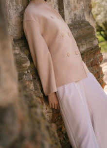 Двубортная куртка из шерсти фото 1232299