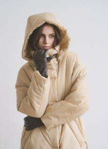 Пальто с капюшоном в длине выше колена фото 1233128